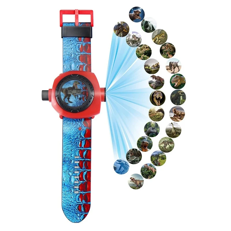 ساعة بروجيكتور ديناصور للأطفال - 24 صورة مصباح يدوي ممتع ألعاب مضيئة هدية مدرسية تعليمية للأطفال ساعات إلكترونية #6