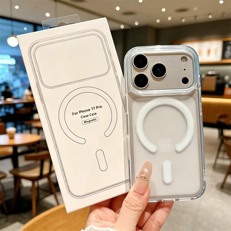 Magnetische transparente Acryl-Schutzhülle für Apple iPhone 17 16 E 15 14 13 12 Mini 11 Pro Max Air XS XR 7 8 Plus – Stoßfeste Abdeckung