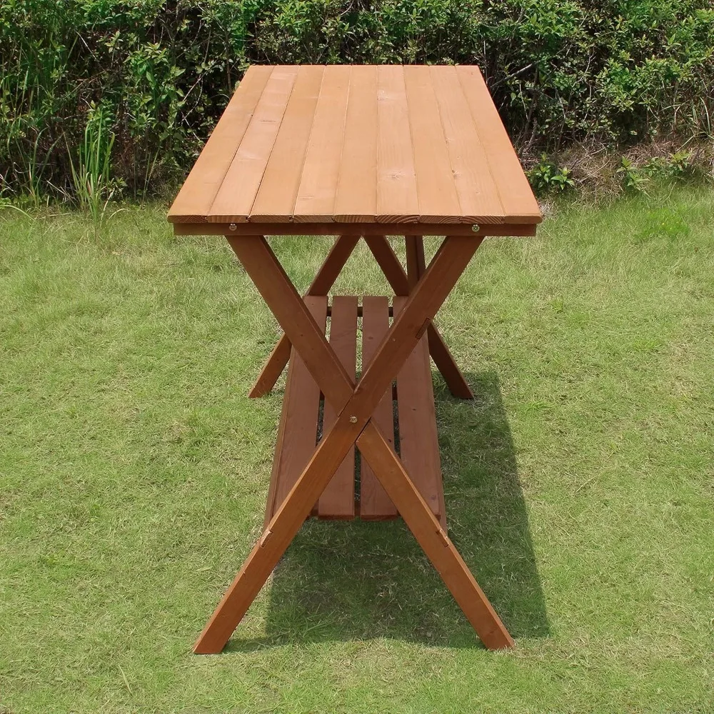 Pottenbank en consoletafel van dennenhout, wit