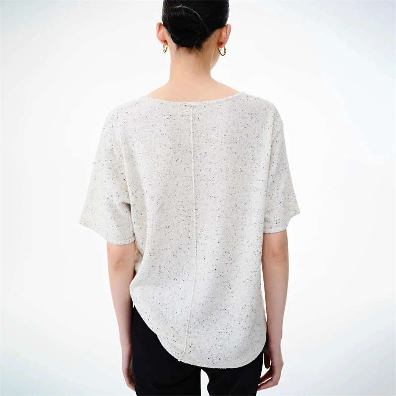 Y2k ฤดูร้อนใหม่คุณภาพสูงผู้หญิงรอบคอผ้าฝ้ายแขนสั้นถักเสื้อยืดแฟชั่นสบายๆหลวมและเรียบง่าย TOP