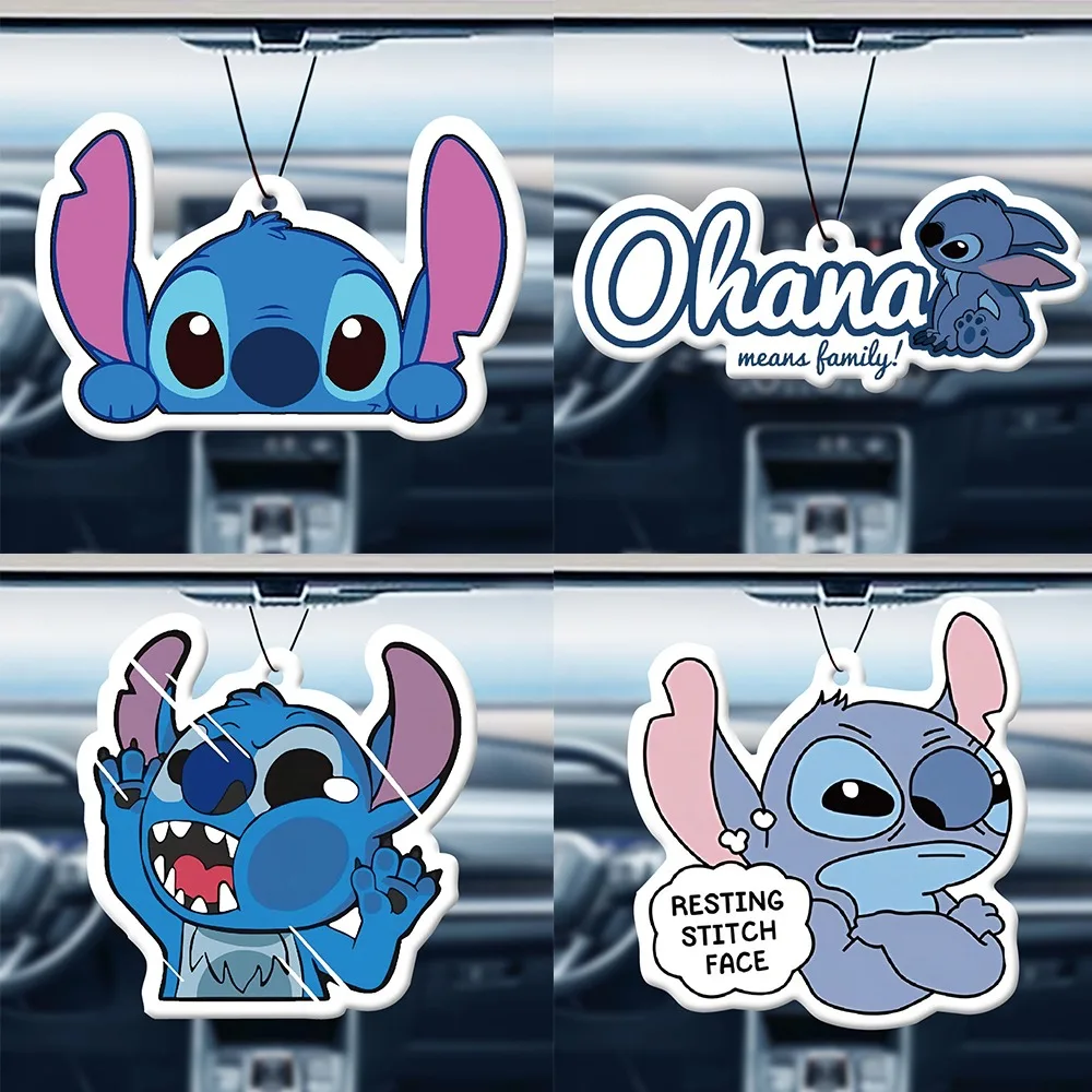 Anime Peripheral Kawaii Cute Stitch Car Fragrance Slice Scented Stick Strap Pupil Backpack Accessories Schoolgirl Small Gift