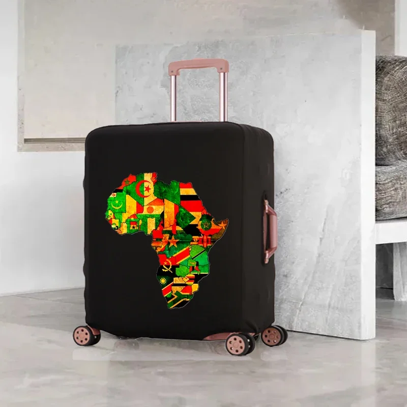 Africa Map Luggage Cover Elastic Protective Cover Removeable Protective Cover Dust-proof Suitable for 18-32 Inch Travel Suitcase