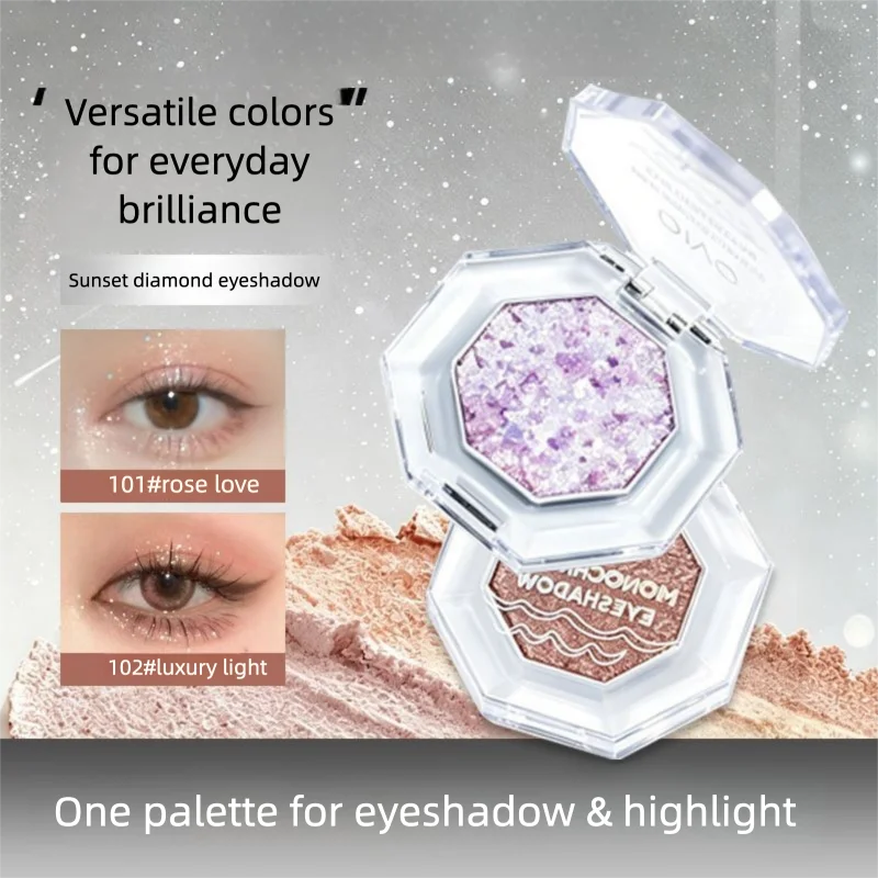 

Biya Sunset Glow Diamond Eyeshadow, Pearlescent Multi-Color Stage Palette, Daily Light Makeup For Female