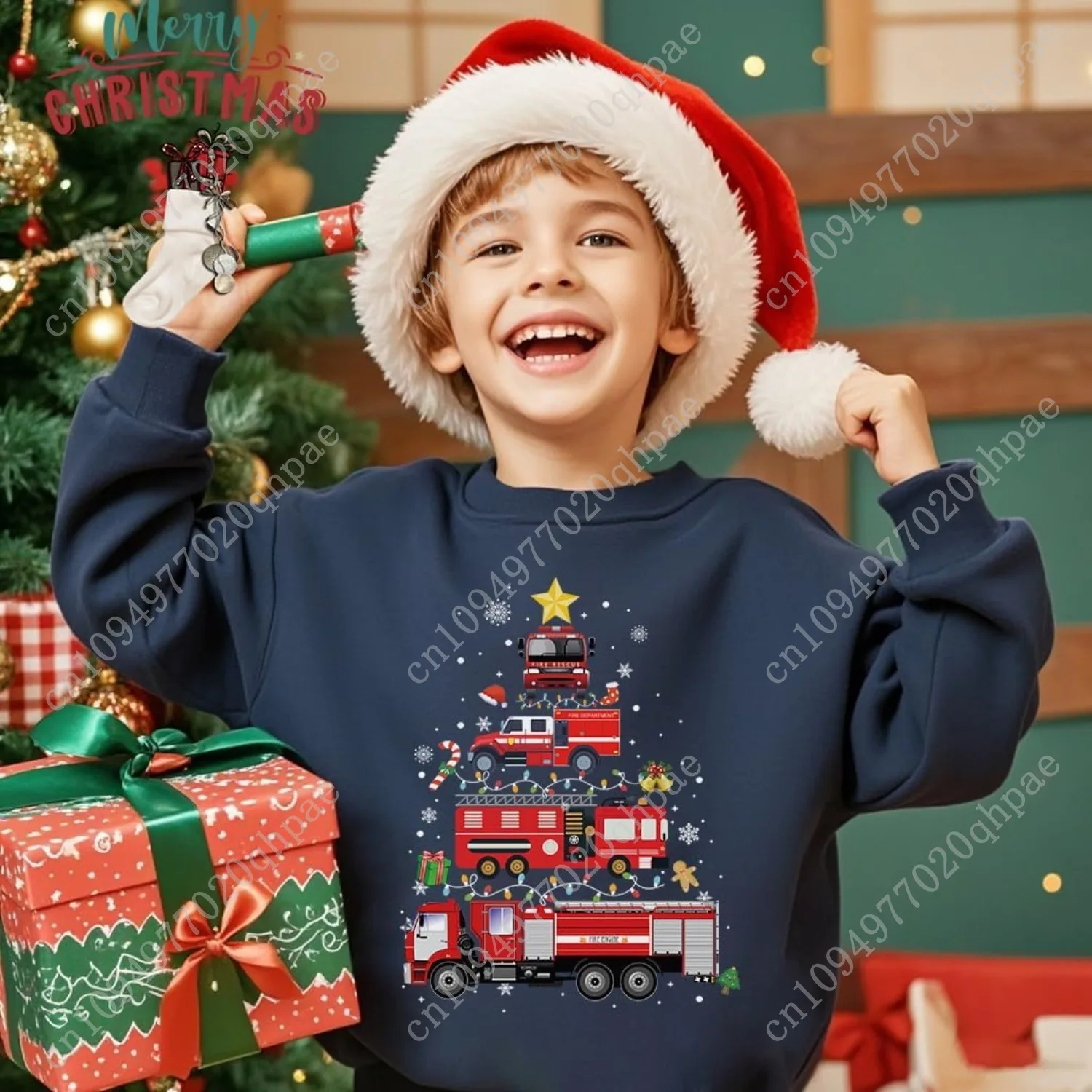 Sudadera navideña para niños y niñas, jersey de Navidad feo, divertidas camisetas de manga raglán para niños de 2 a 7 años