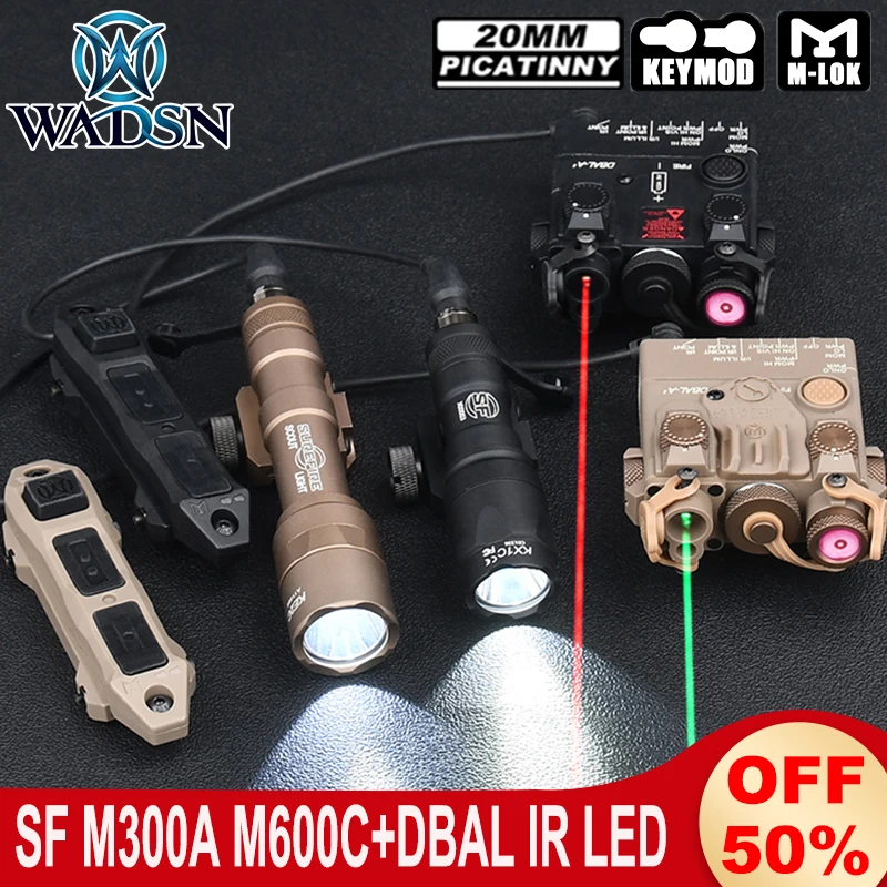 WADSN DBAL-A2 IR Illuminator Light Surefir M300 M300A Lamp 600 Lumens M600U Hunting Flashlight Red Green Dot Dbal Infrared Laser