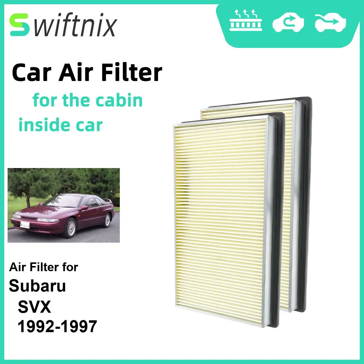 

Воздушный фильтр Calm Carbon Fiilter для Subaru SVX 1992-1997 CA4309 25043775 16546-0Z000 25043775 2509216, 2 шт.