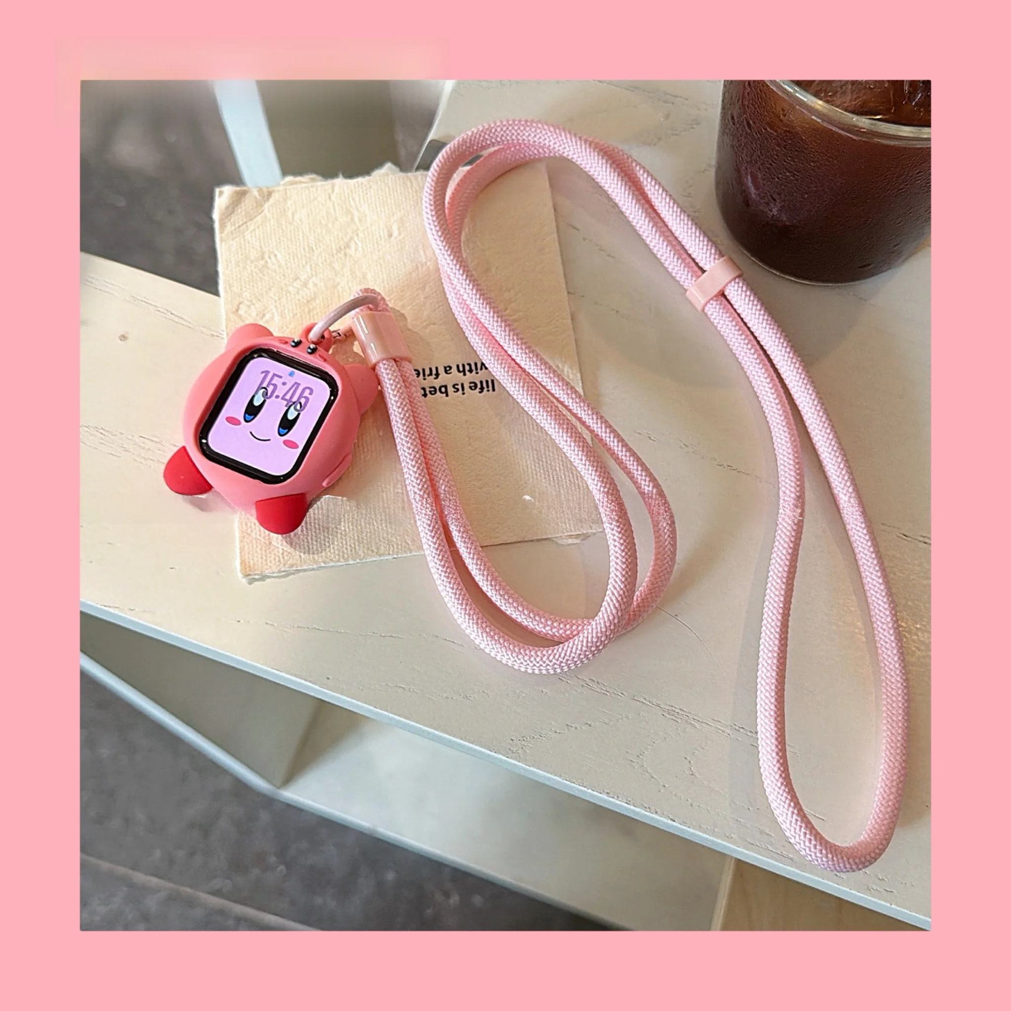 Cute Pink Cartoon Silicone Watch Case Strap Compatible with  iWatch S11 Generation S10 Ultra NICECASE Digital Accessories