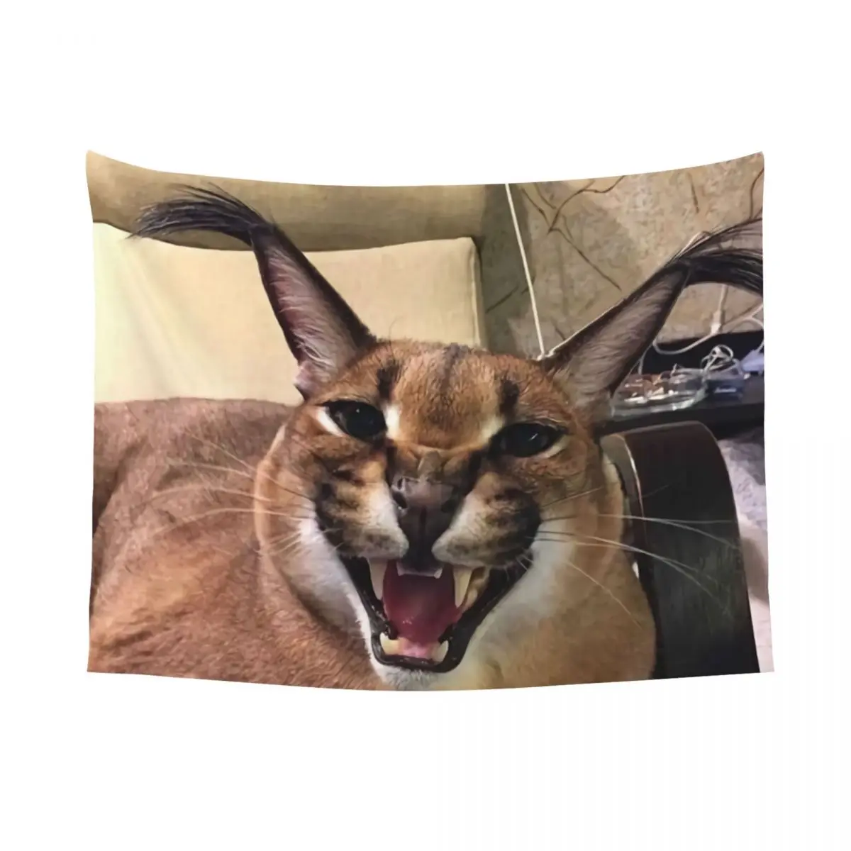 Arazzo Caracal Cat Floppa Meme Hippie personalizzato per la decorazione della camera da letto arazzi decorazioni per la casa