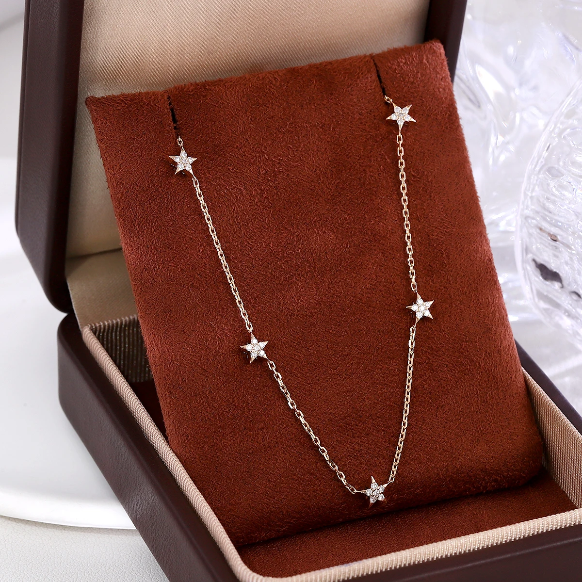 Provence Jewelry Lab Diamond 14K Gold Sparkling Necklace with Round Cut Solitaire Pendant Anniversary Birthday Gift for Women view 6
