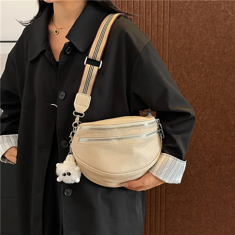جلد ناعم السيدات السرج حقيبة Crossbody المألوف المرأة حقيبة صدر للرجال عالية الجودة الخصر حقيبة 2026 نموذج جديد حقيبة كتف محفظة