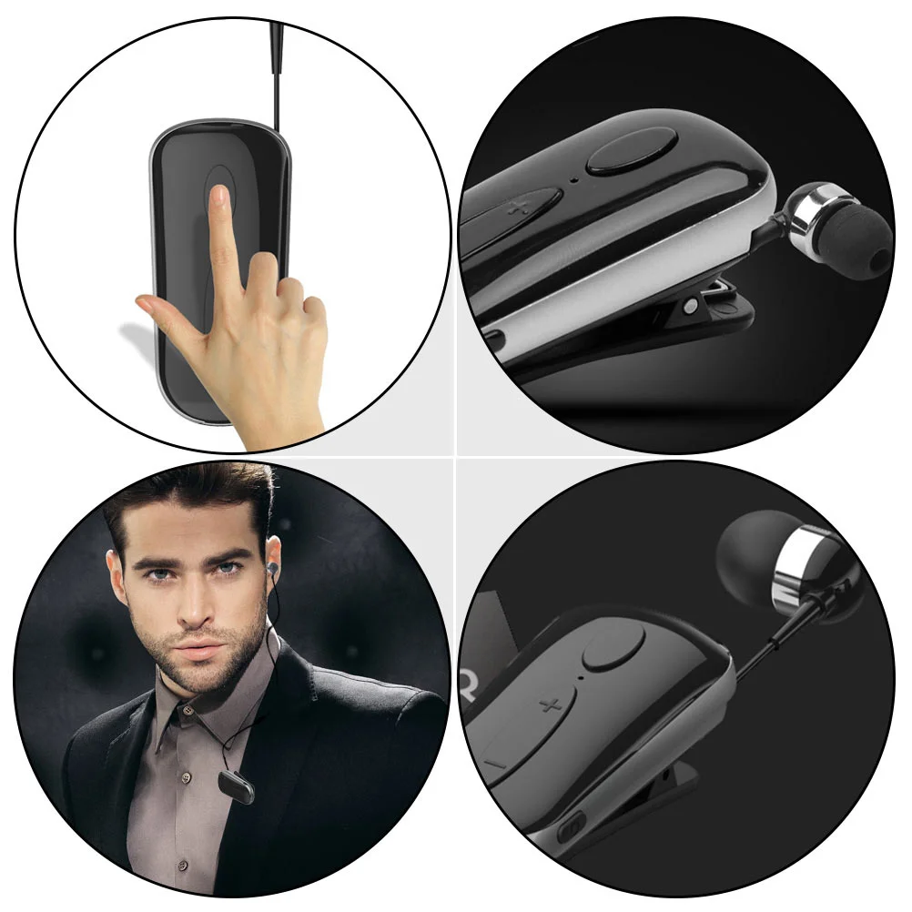 

1 set Earphone Retractable Clip-On Wireless Sports Earbud Lightweight For Gym Running Workout Portable Audio Device