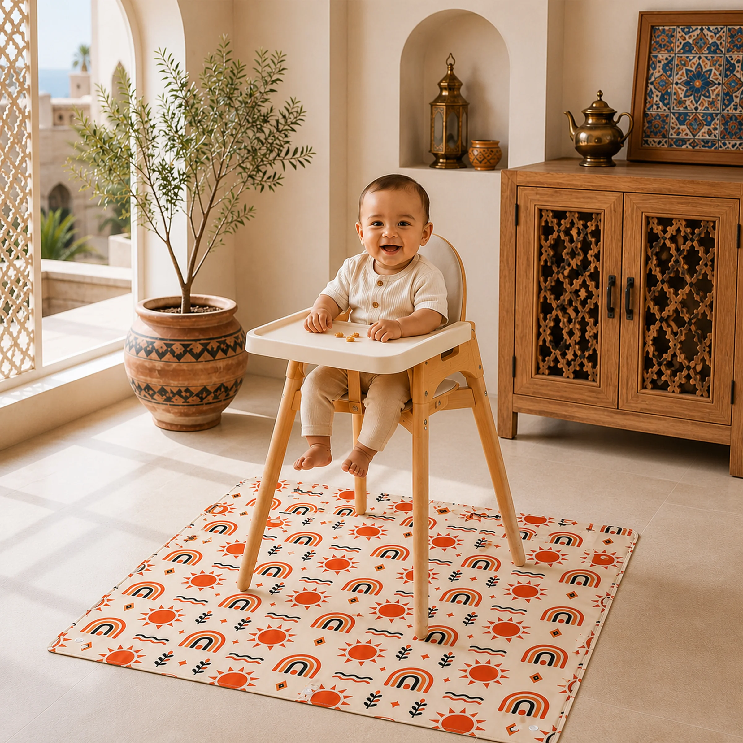 1PC Baby Mat for Floor & Under - Baby Food Eating Chair recension och pris