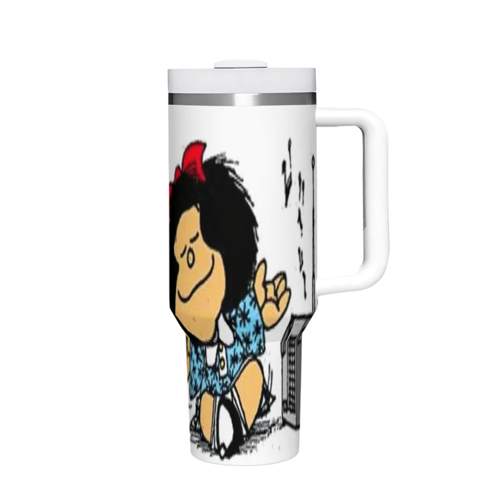 

Mafalda 40 oz Tumbler with Handle and Straw Lid,Stainless Steel Insulated Tumblers,Travel Coffee Mug Cup