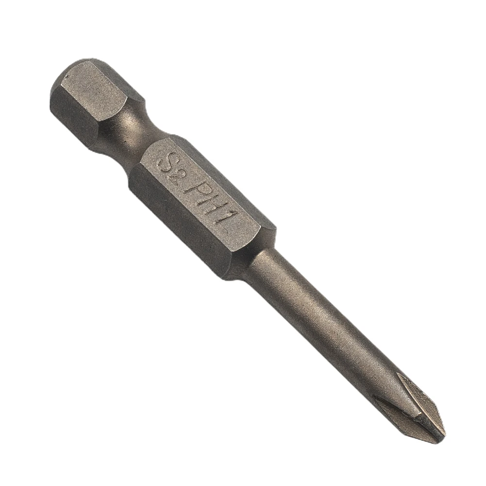 Magnetic Screwdriver Bit Set, 6Pcs, 50mm Length, PH1 and PH2 Cross Head Bits, Industrial Grade Alloy Steel Material