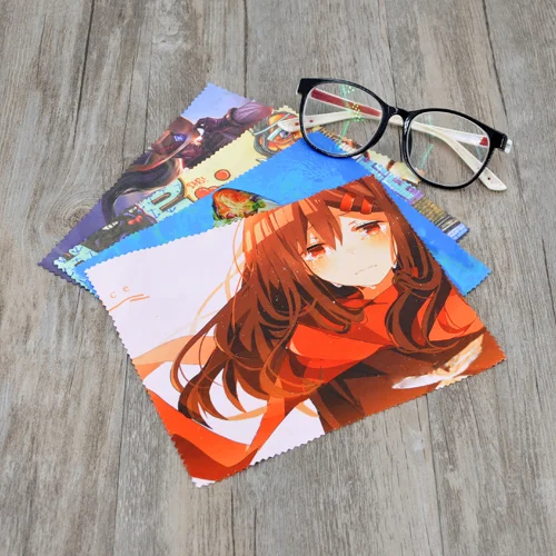 50pcs/lot Glasses Cloth Sublimation Microfiber Cleaning Screen Cleaner Customized Heat Press Transfer Cleaning Cloths Wholesale