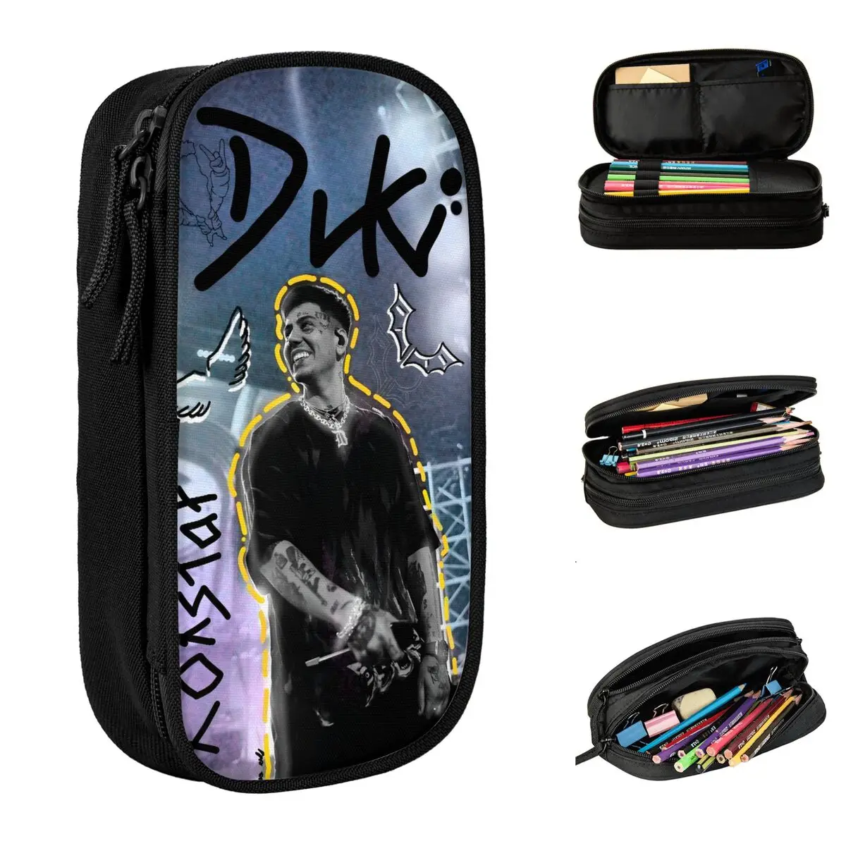 DUpastel-Trousse à Crayons Rared Hip Hop, Boîte à Stylos pour Étudiant, Grand Sac de Rangement, Fournitures Scolaires, Cadeaux