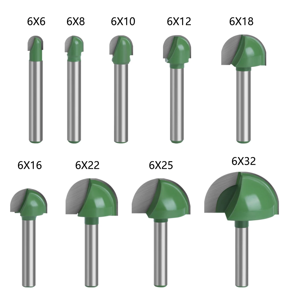 LAVIE 1pc 6mm Shank Ball Nose End Mill Round Nose Cove CNC Milling Bit Radius Core Box Solid Carbide Router Bit Tools MC06001