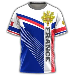 France T-Shirts French Flag Emblem 3D Print Streetwear Men Women Fashion Oversized Short Sleeve T Shirt Kids Tees Tops Clothing