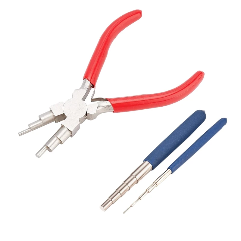 Wire Looping Tool Set, With Wire Looping Mandrel And Bail Making Plier, For Jewelry Wire Winding And Jump Loop Forming