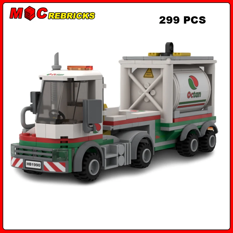 

MOC Transportation Series Octane Tractor Port Train Yard Trailer Truck Model DIY Assembling Brick Building Block Toys Kids Gifts