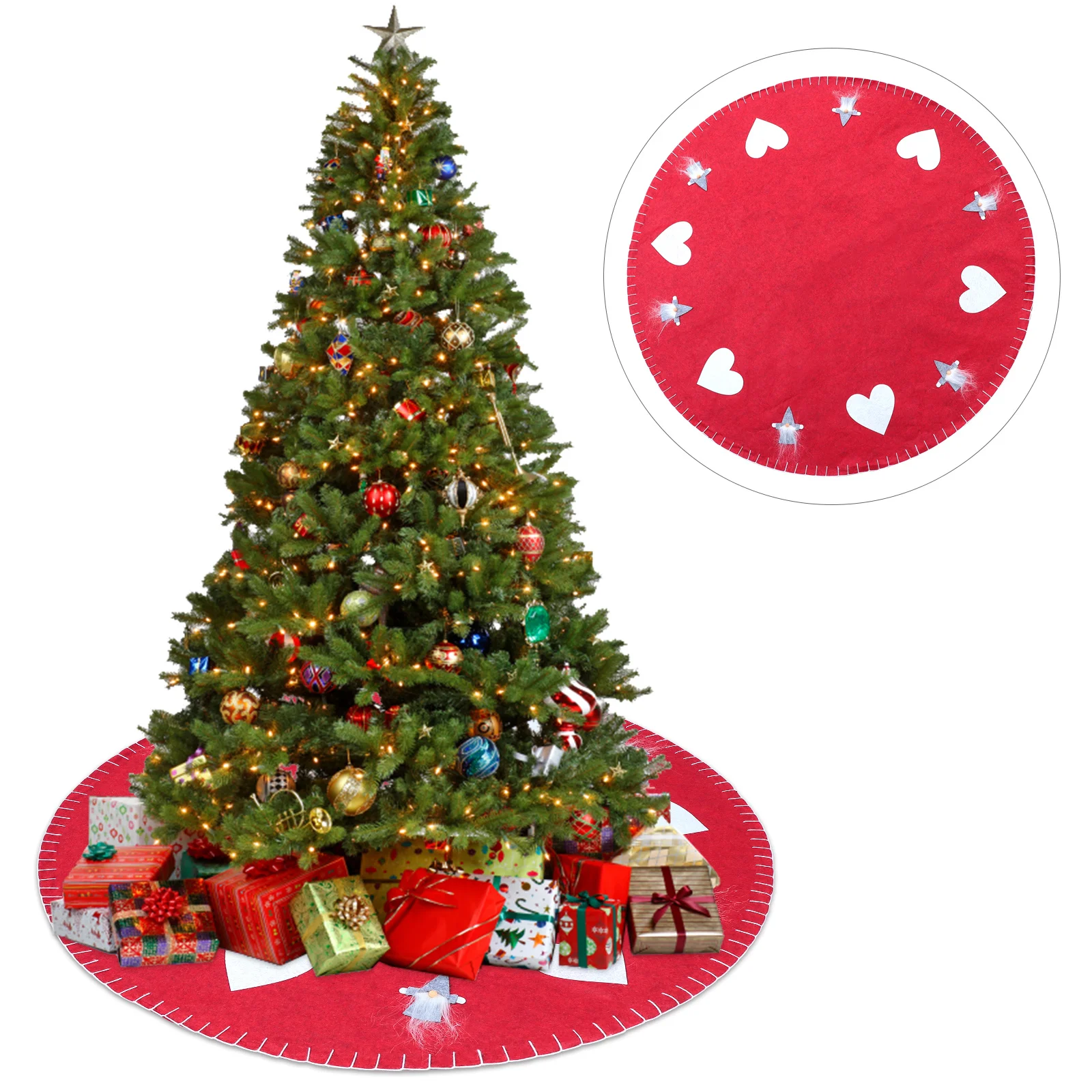 

1pc Christmas Skirt Xmas Tree Dress Decorative Festival Decor Tree Bottom Ornament For Party Supplies Holiday Decoration