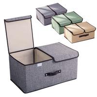 Non Woven Fabric Foldable Storage Box Large Double Lid With Cover Organizer Underwear Miscellaneous Items Bedroom Arrangement