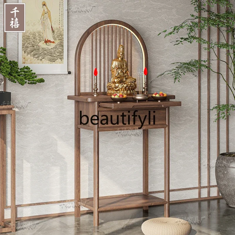 

NQ09Новый китайский стол из черного ореха, стол Будды, дзен, массив дерева, крыльцо, винт, домашний зал