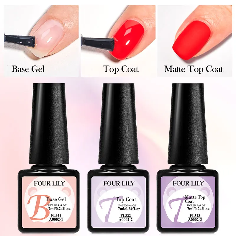 6pcs Complete Nail Care Set - Dehydrator, Primer, Top, Matte Top & Base Gel, Nail File For Long-lasting Gel Nail Polish Vernis