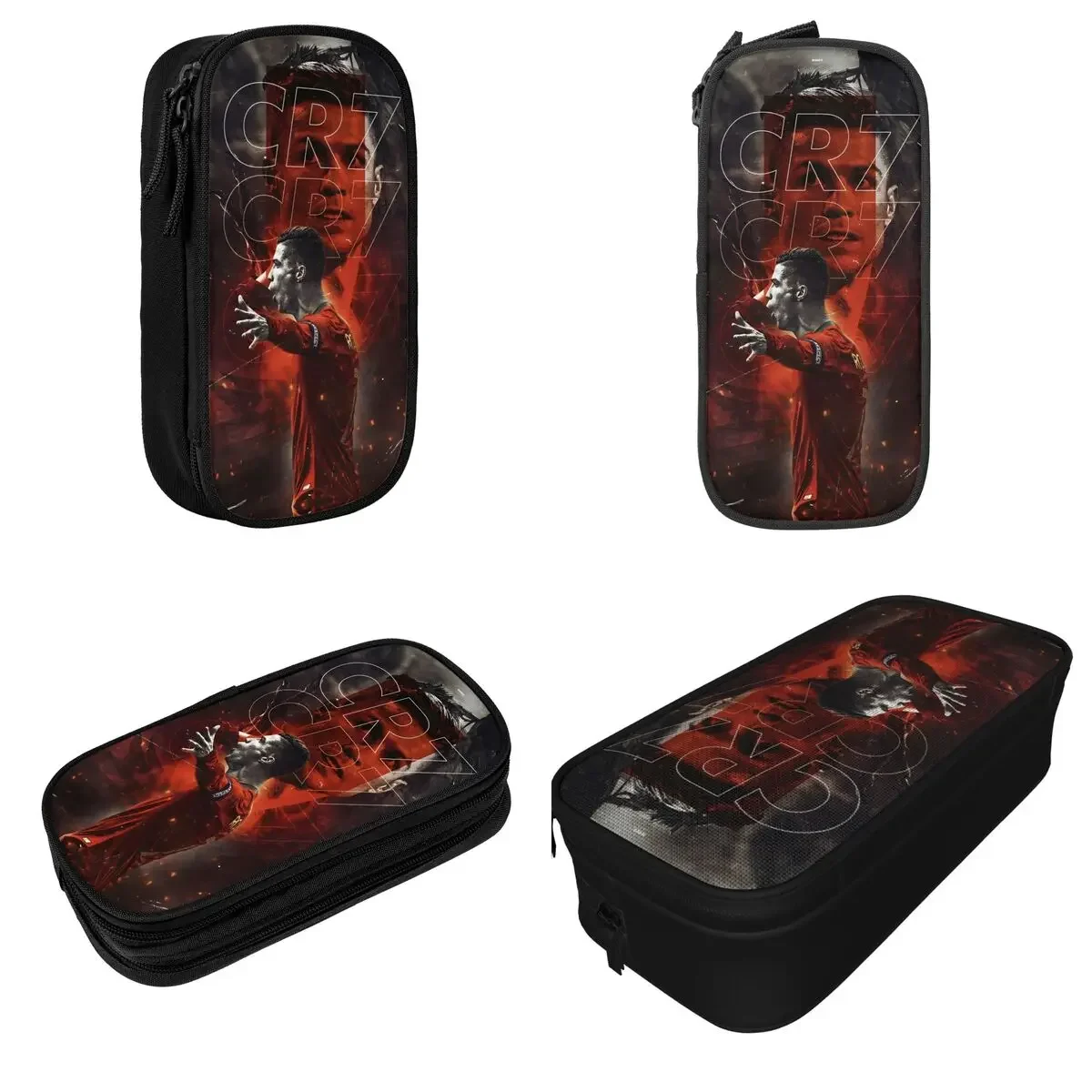 Fun Football Legend CR7 Poster Pencil Case Pencilcases Pen for Student Big Capacity Bags Office Gift Stationery