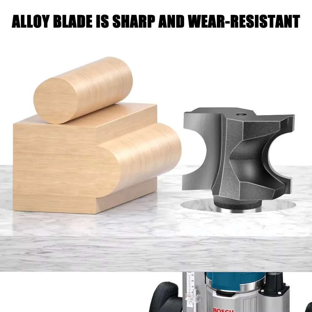 1PC 1/4インチ（6.35mm）1/2インチ（12.7mm）シャンク ミリングカッター 木彫り 半円形 サイドカッタービット ルータービット 木工ビット