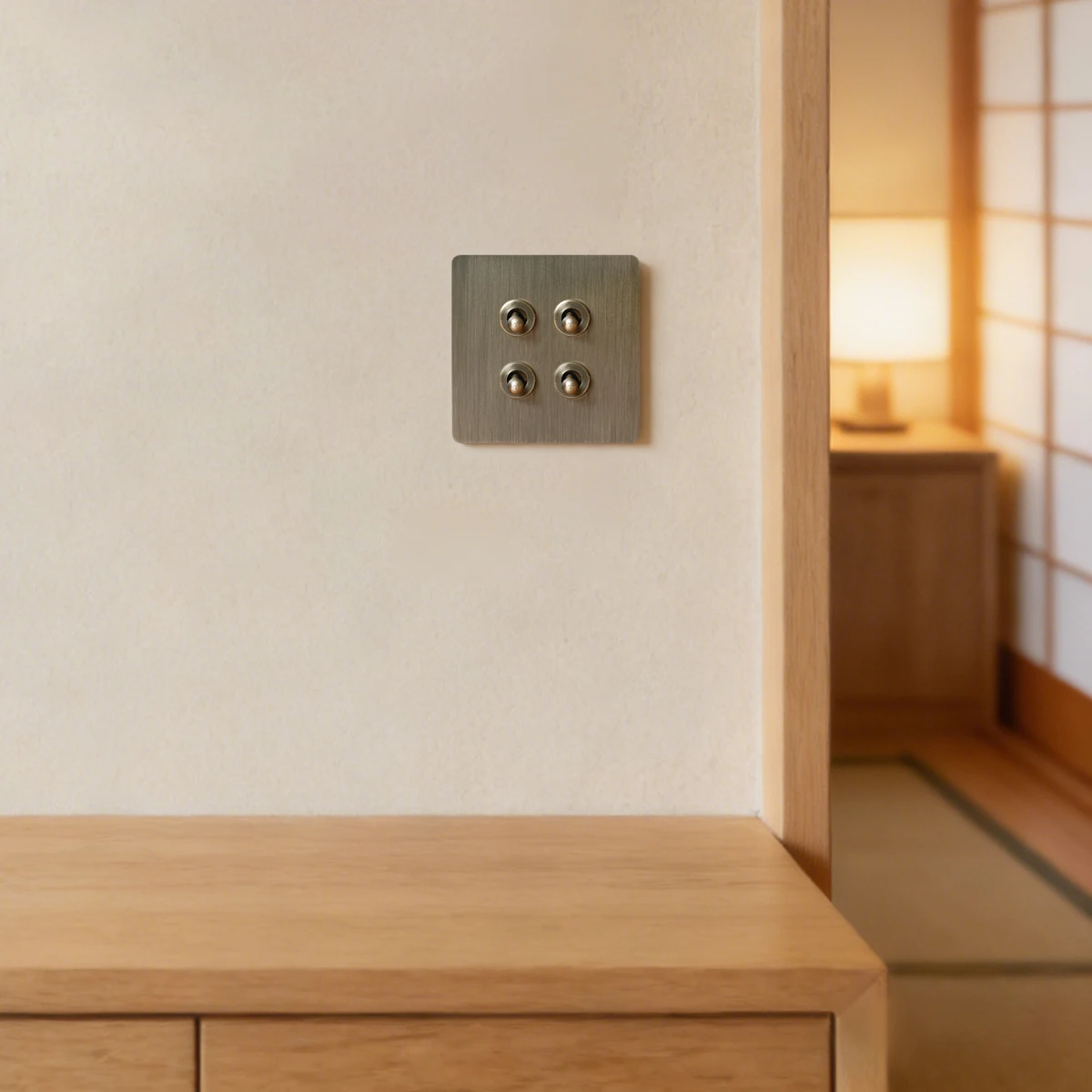 Avoir Retro Push Button Switch Dual EU Antique Bronze Brushed Stainless Steel 2 Way Reset Switch Toggle Switch Momentary Indoor