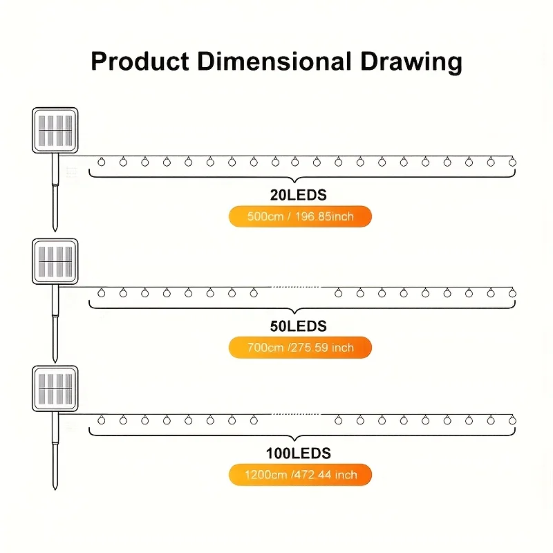 

Поп 20/100/200 светодиодный хрустальный глобус, солнечные гирлянды, рождественский солнечный уличный светильник, 8 режимов, украшения на Хэллоуин, сказочный сад Li