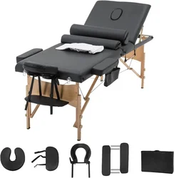 Massage Table Portable Massage Table Spa Bed 84 Inch 3 Fold Lash Bed Adjustable Height Salon Bed Portable Facial Table with Carr