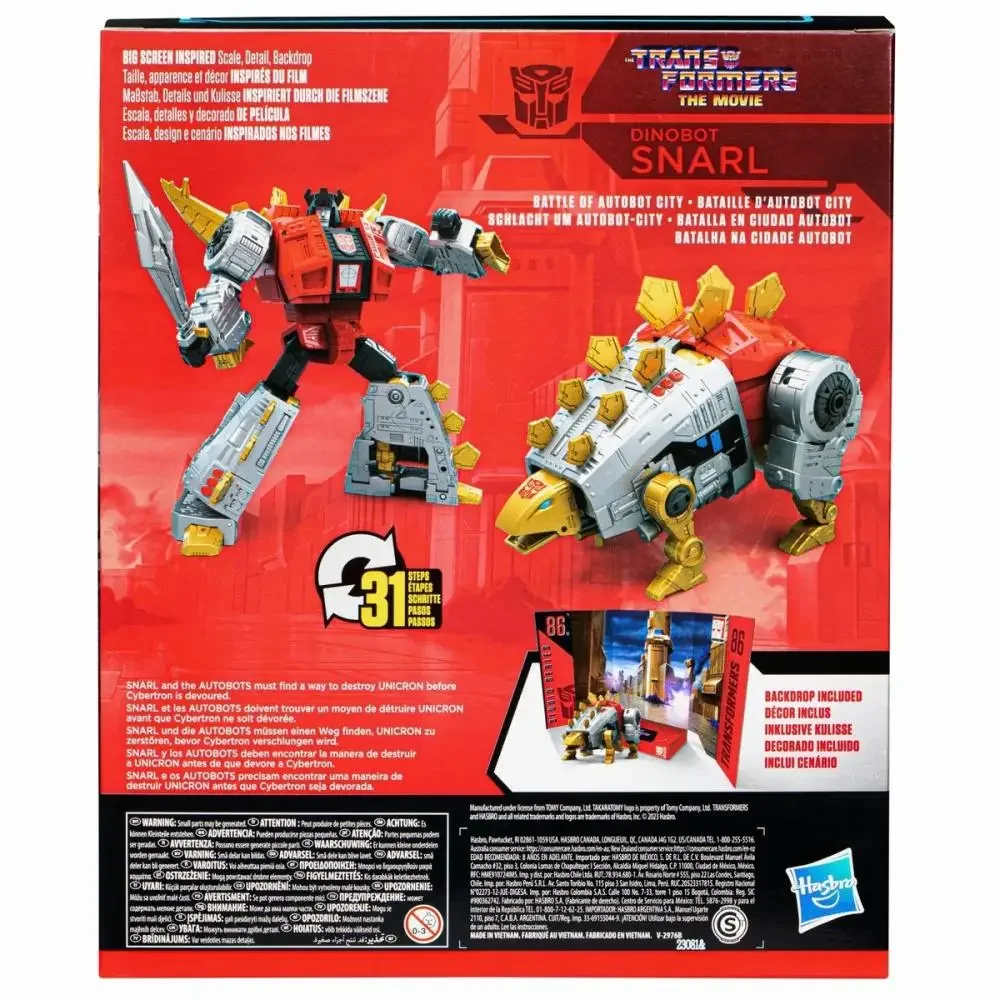 Hasbro Transformers Toys Studio Series The Movie Leader Class Dinobot Snarl figura de acción regalo SS86-19