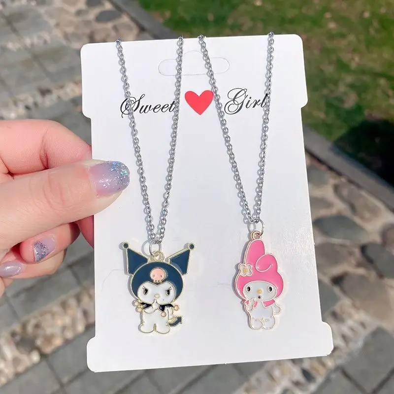 Cute Sanrio Necklace Anime Kuromis Melodys Cinnamorolls Pendant Women's Alloy Necklaces Girls Jewelry Accessory Birthday Gift