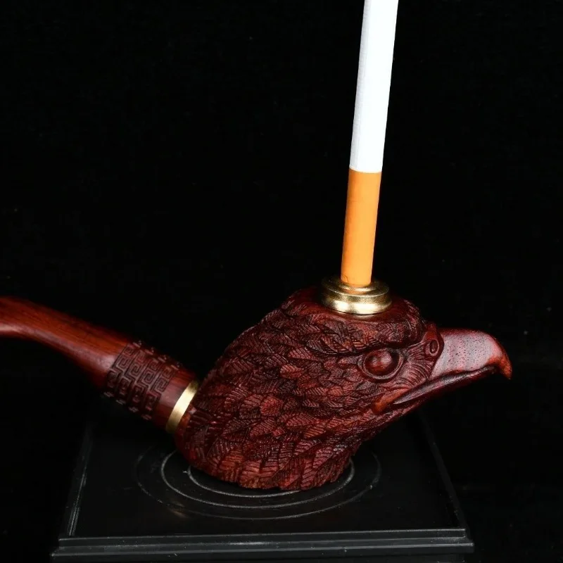 1pc cachimbo dragão garra artesanal de madeira maciça pote filtro de alta qualidade esculpida pequena folha vermelho sândalo presente masculino