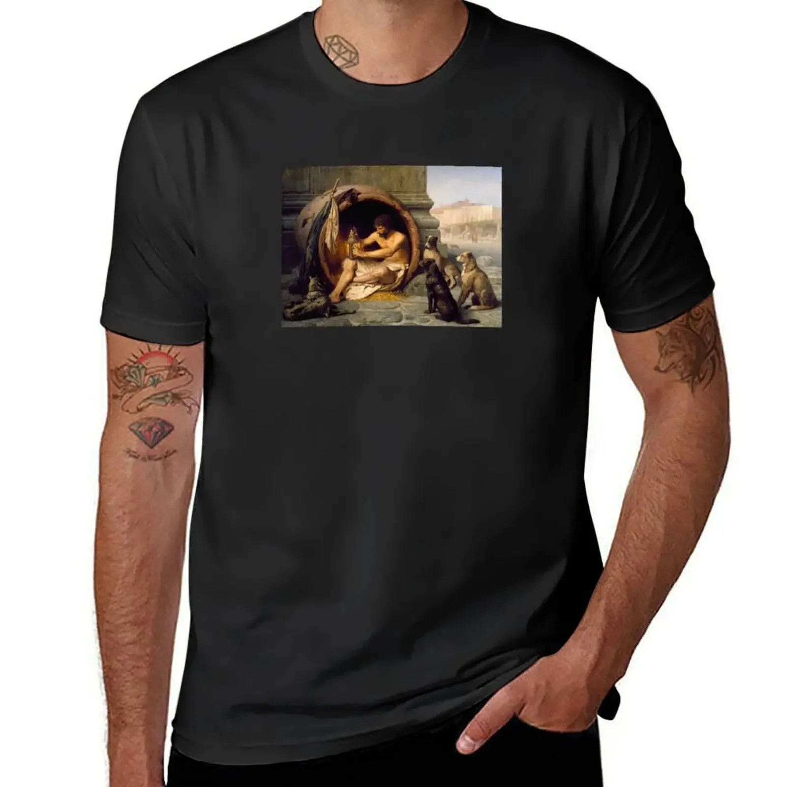 

Diogenes Sitting in his Tub by Jean-Léon Gérme (1860) T-Shirt customizeds funny gifts shirts graphic tee men