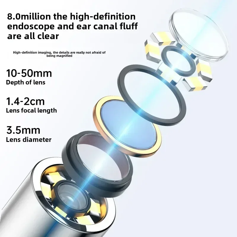 Wireless Ear Wax Removal Tool with Camera Safe Silicone Ear Cleaner for Kids Adults Visual Otoscope Endoscope Earpick - Image 5
