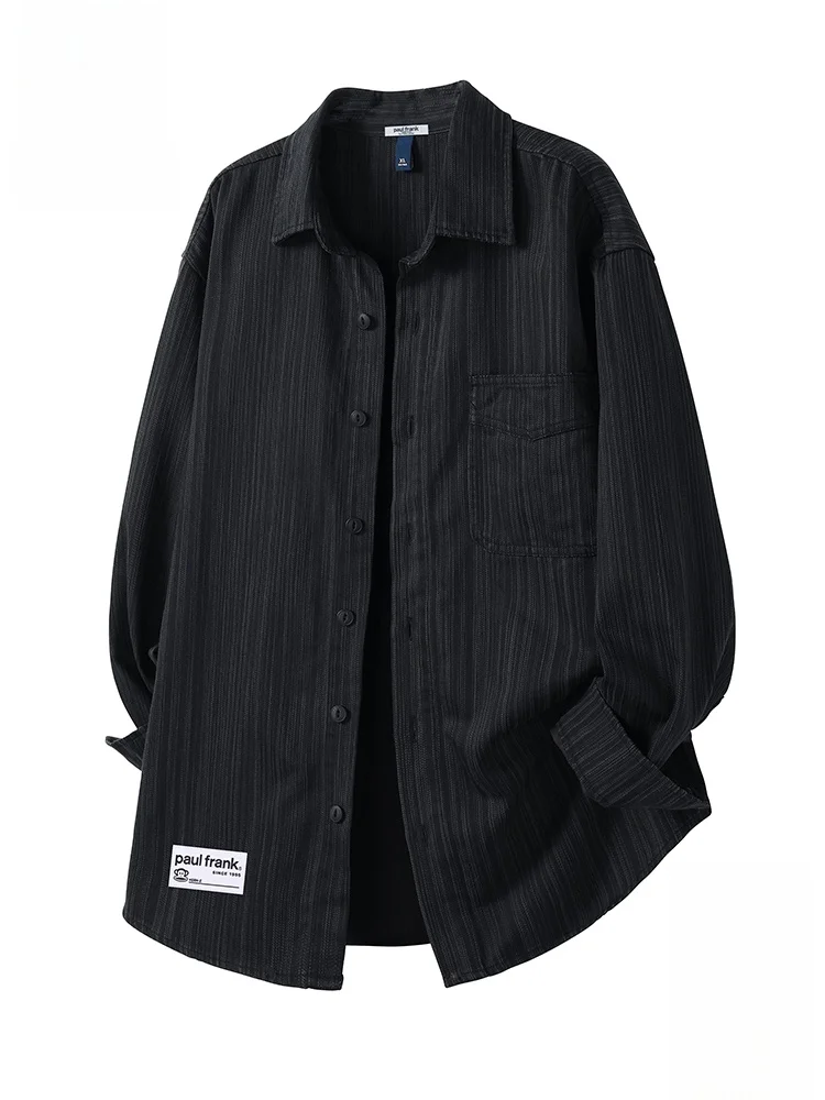 

Мужская повседневная куртка Paul Frank свободного кроя с длинными рукавами, осенняя коллекция, дышащая, из смесового хлопка, рабочая одежда