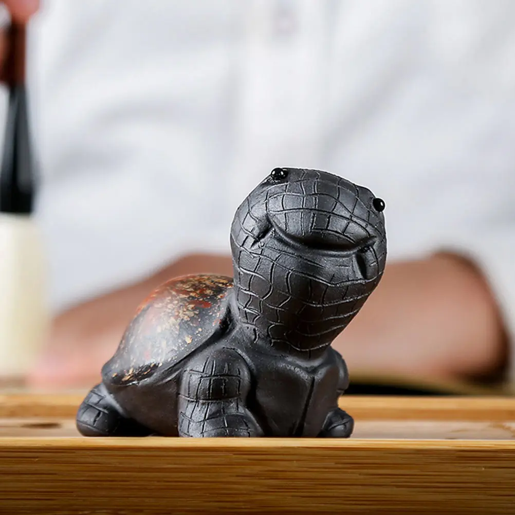 

1Pcs Tea Pet Adornment Archaistic Decoration for Home Office Decor Tearoom Display Purple Clay Turtle Shaped