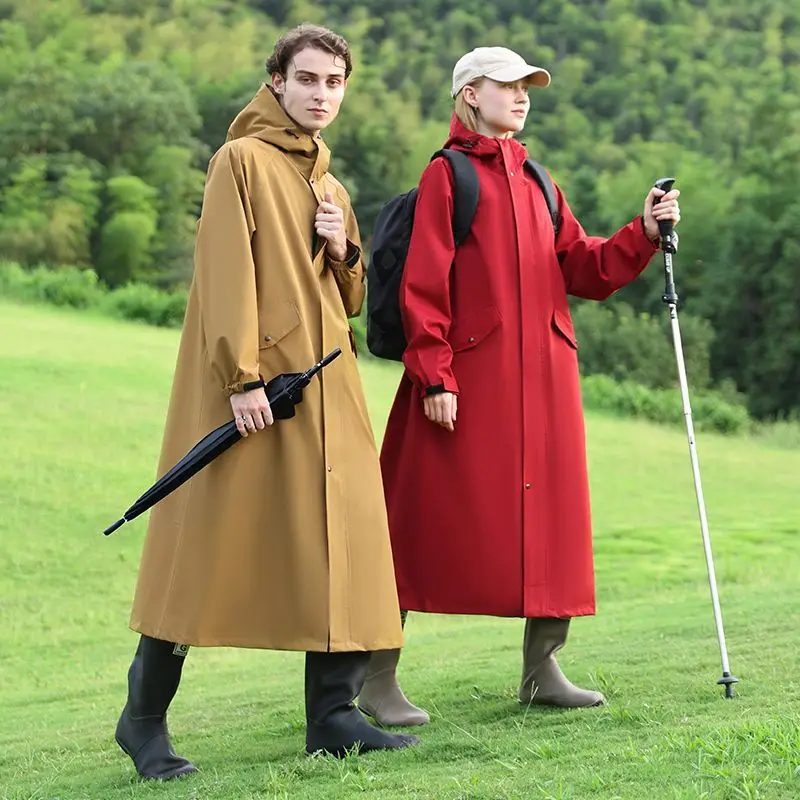 Long full-body rainstorm-proof outdoor hiking trench coat, electric vehicle poncho, men's and women's adult fashion coat