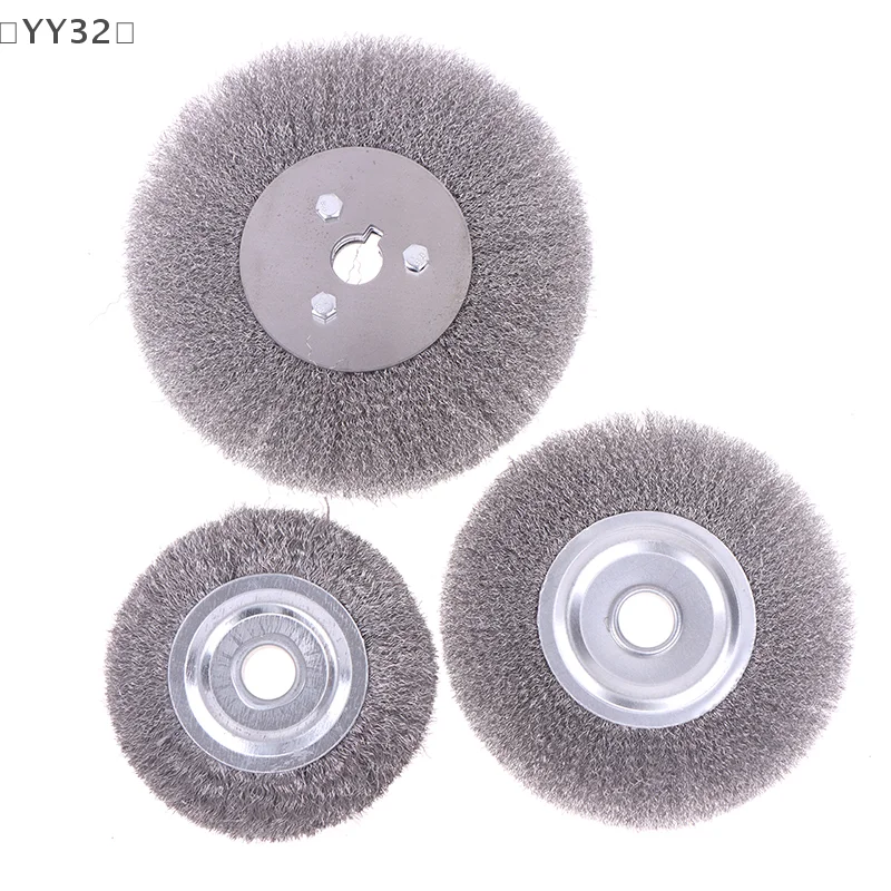 itariaYY32 soi100/125/150 mm staaldraadborstel 0,15 mm draadwielborstel rond voor bankslijpmachine ontbramen reinigen roest polijsten adapter