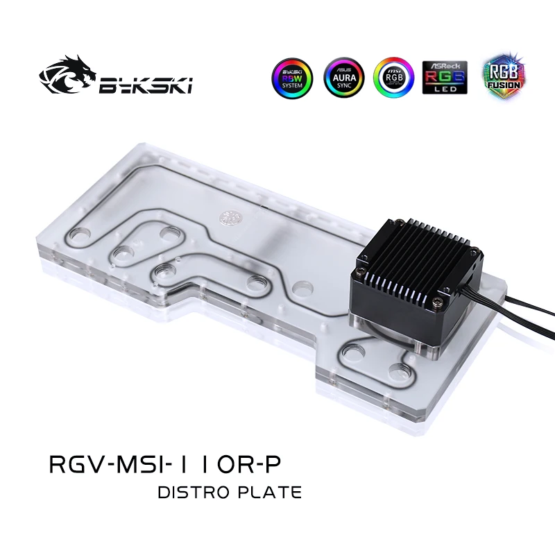 Bykski Waterway Distro Plate For MSI GUNGNIR 110R Case,2X240 Radiator Water Cooling Loop Solution,12V/5V RGB SYNC,RGV-MSI-110R-P