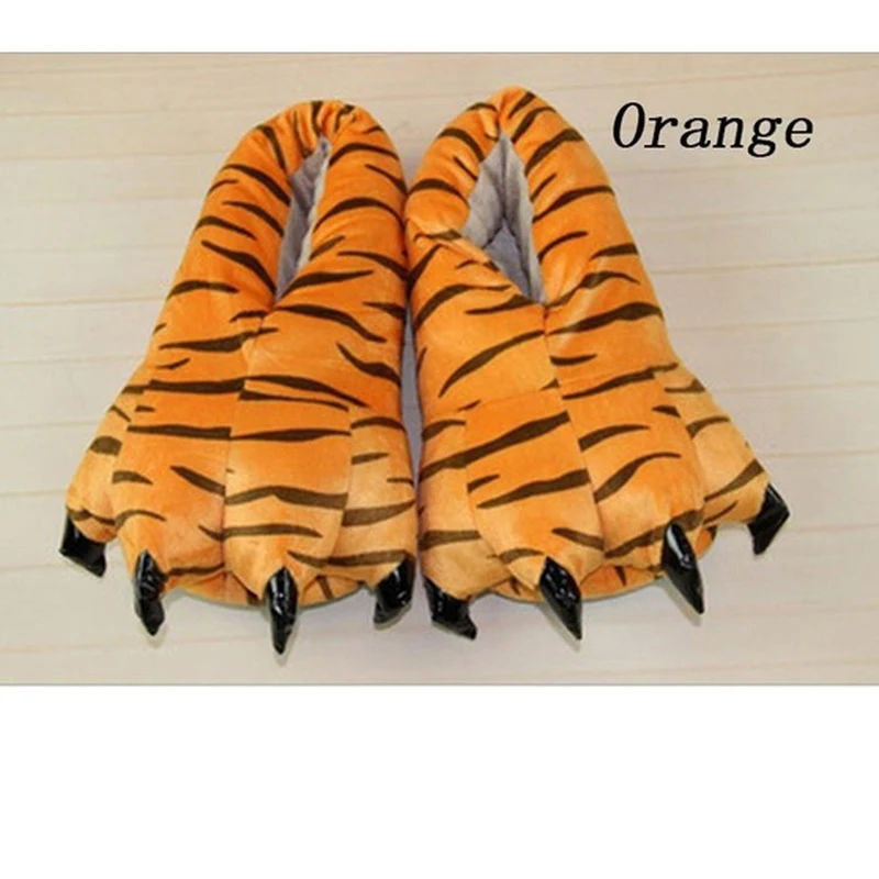 Winter Warm Soft Indoor Floor Slippers Women Men Shoes Paw Funny Animal Christmas Monster Dinosaur Claw Plush Home view 5