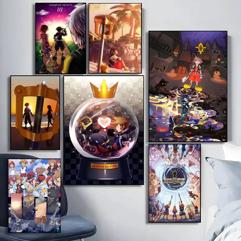 

Game K-Kingdom Hearts Poster HD art sticky wall waterproof home living room bedroom bar aesthetic decoration