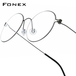 FONEX B Titanium Brilmontuur Vrouwen Brillen Mannen Nieuwe Koreaanse Frames Morten Schroefloze Brillen 7510