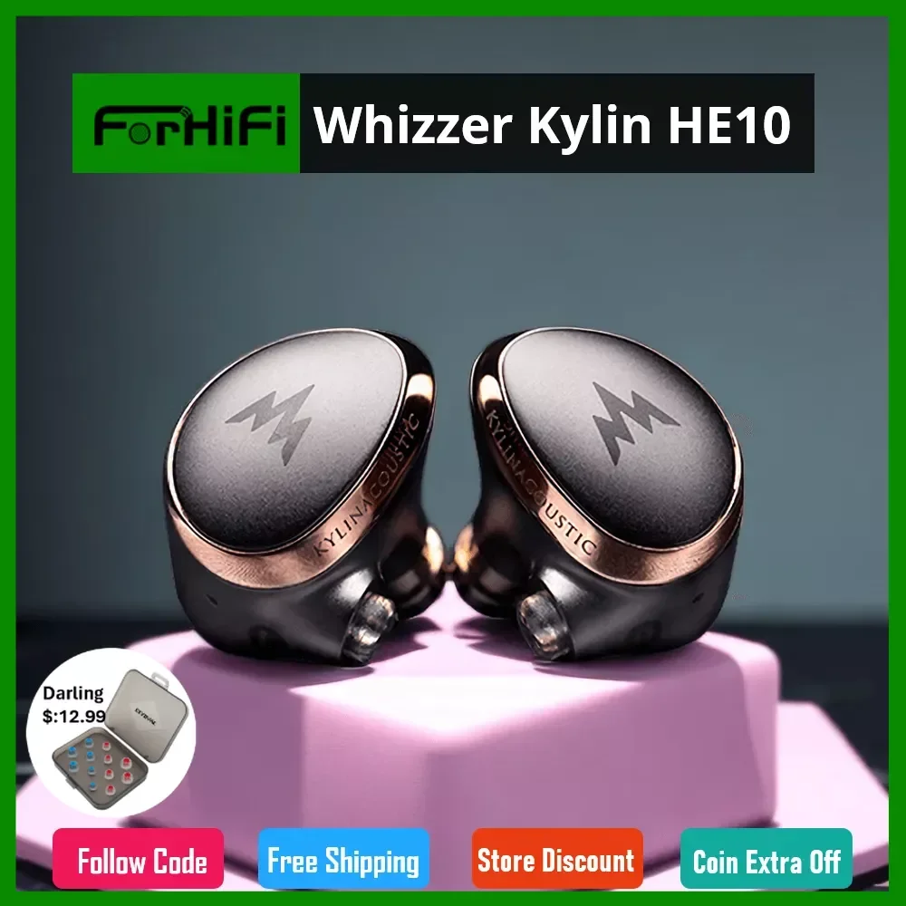 

Whizzer Kylin HE10 10.2mm Carbon Nanotube Dynamic Driver In-Ear Earphone HiFi IEMs with 5N Silver-Plated OFC Cable 2-pin 0.78mm