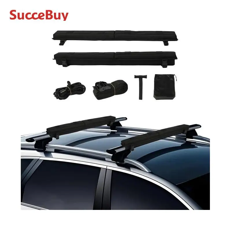 VEVOR Almohadillas para Portaequipajes de Techo 762mm por Sección Almohadilla Universal para Portaequipajes de Techo de Coche para Barras Transversales Carga de 80kg para Canoa, Tabla de Snowboard