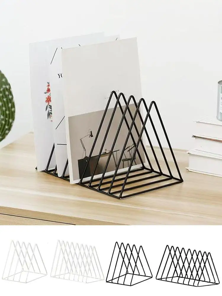 9-grid CD Rack Vinyl Record Storage Rack Triangular Magazine Bedroom Desktop Stand, ﻿ CD/movie Storage,5-grid Rack K5J5