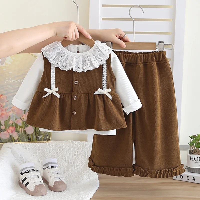 

New Spring Autumn Baby Clothes Kids Girls Clothing Suit Children Vest T-Shirt Pants 2Pcs/Sets Toddler Outfits Infant Tracksuits